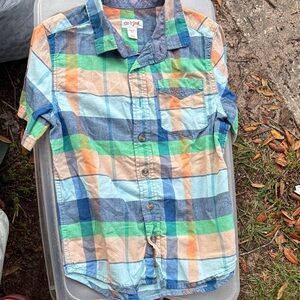 Cat & Jack Multicolor Plaid Button Down Shirt